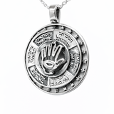 Angel Names and Hamsa Silver Necklace