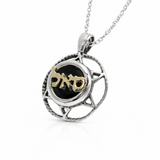Silver Circle and Star of David Necklace with Onyx and “Sal” Letters