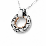 Silver and Rose Gold Hoop Necklace with Healing Blessing