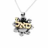 Silver Framed Necklace with “Sal” Gold Letters for Prosperity
