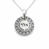 Silver Necklace with Zircon Stones and Protective Inscription