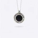 Silver Necklace with Onyx Stone and Ana B’Koach Blessing