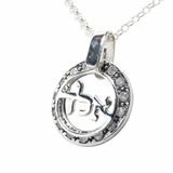 Sterling Silver Zircon Necklace with “ALD” (72 Names)