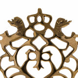 Hanukkah Lamp Adorned with Lions - cast brass