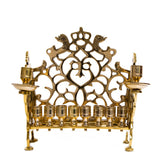 Hanukkah Lamp Adorned with Lions - cast brass