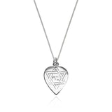 Star of David in Heart Amulet Pendant with Chain