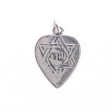 Star of David in Heart Amulet Pendant with Chain