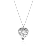 Heart Amulet Pendant – Shaddai, Silver with Chain
