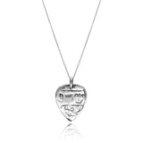 Heart Amulet Pendant – Shaddai, Silver with Chain
