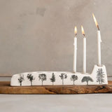 Israeli White Wood Hanukkiah