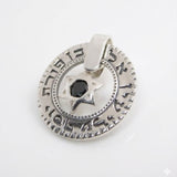 Silver Protection Necklace with “Ald”, “Ben Porat Yosef”, and Onyx Star of David