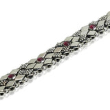 925 silver filigree bracelet set with garnet stones
