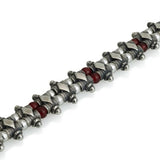 925 silver filigree bracelet with silver beads and Carnelian