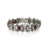 925 silver filigree bracelet with silver beads and Carnelian