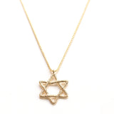 Star of David Pendant with chain 14K gold