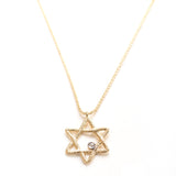 Star of David with Diamond – 14K Gold