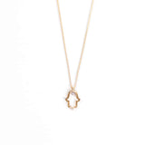 Hamsa Pendant with Diamond and chain- gold 14K