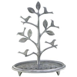 Wood and Silver Birds Hanukkiah