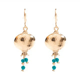 Gold plated pomegranate earrings - with stones