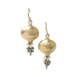Gold plated pomegranate earrings - with stones