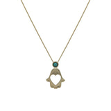 Necklace with Pendant - Gold-Toned Silver