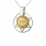 Silver and Gold Protection Necklace with Star of David