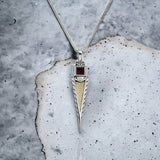Sword pendant "For His Angels" inlaid with Nano Tanakh, silver and gold
