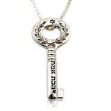 "True Love" Silver Key Pendant