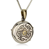 "Adi" pendant opens, set with diamonds (optional), complete Psalms (microfilm), silver and gold