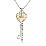 "Key and Love" Silver and Gold Pendant