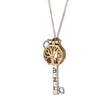 "Key to Life" pendant with stone (of your choice), 5 metals, silver and gold - for opening luck, pairing and relationships