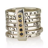 "Seven Blessings" ring set with precious stones (of your choice), silver and gold