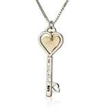 "Key and Love" Silver and Gold Pendant