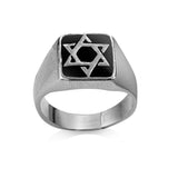 Silver "Star of David" ring with enamel