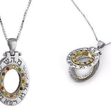 Opened "General Repair" breastplate pendant, set with 12 breastplate stones, gold and silver