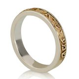 "Shema Israel" gold and silver ring
