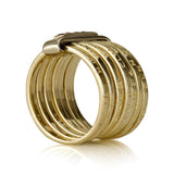 "Seven Blessings" 14K gold ring, set with rubies (optional)