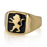 "The Lion of Judah" 14K Gold Ring with Enamel