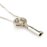 "True Love" Silver Key Pendant