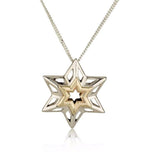 "Top Star" necklace, silver and gold