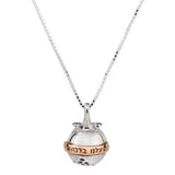 "Pomegranate Blessing" pendant inlaid with rubies, silver and gold