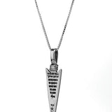 "Sword of Love" pendant, silver and gold, inlaid with onyx (optional) "I love you"