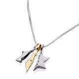 Israel Shield Pendant "Eternal Israel Will Not Lie", Silver and Gold