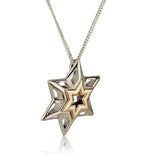 "Top Star" necklace, silver and gold