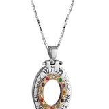 Opened "General Repair" breastplate pendant, set with 12 breastplate stones, gold and silver