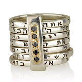 "Seven Blessings" ring set with precious stones (of your choice), silver and gold