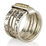 "Seven Blessings" ring set with precious stones (of your choice), silver and gold