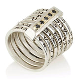 "Seven Blessings" ring set with precious stones (of your choice), silver and gold