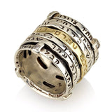 "Ana Bekaah" silver and gold ring set with diamonds/rubies (all prayers)