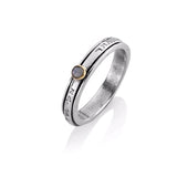 "El Shadi" ring set with chrysoberyl (optional), silver and gold